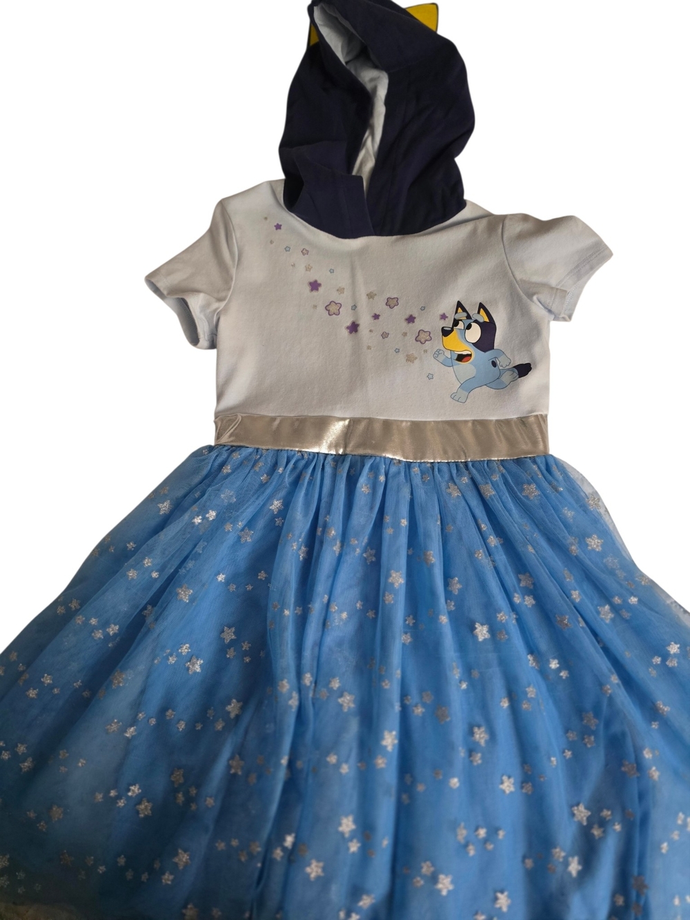Blue  Hooded Star Tulle Dress for Kids